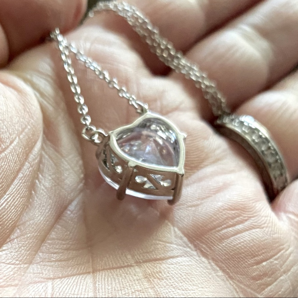 The Bubble Heart white sapphire ❤️ 925 Pendant necklace - Picture 9 of 12